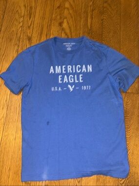 American Eagle Outfitters Men’s Royal Blue Graphic Logo Tee